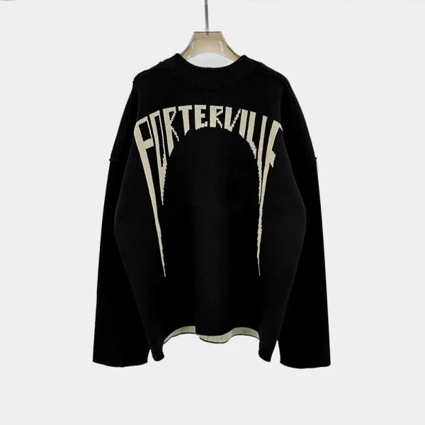 Design Porterville Arch Logo Knit Sweater Black Sweater - 1