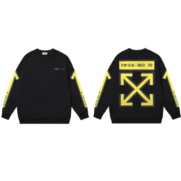 Off-White Industrial Arrow Sweatshirt Black / Yellow Hoodie - 1