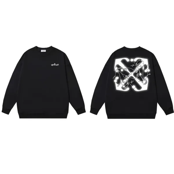 Design Graphic Print Oversized Sweatshirt Black Hoodie - 1