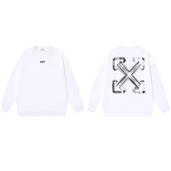 Off-White Industrial Cross Print White Hoodie - 1