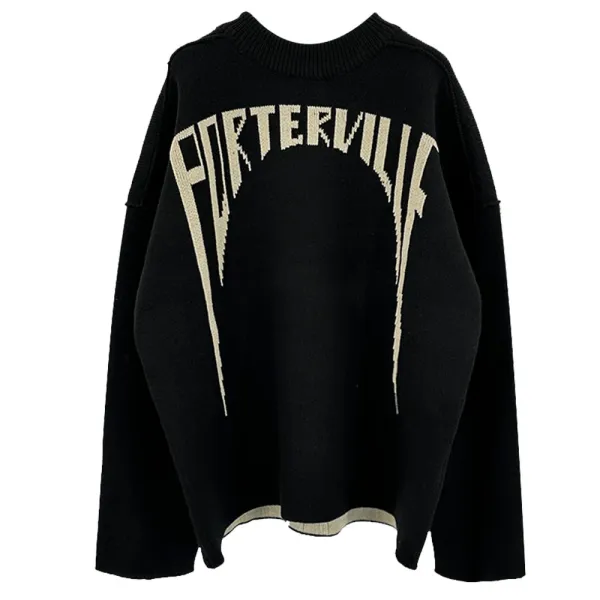 Design Porterville Arch Logo Knit Sweater Black Sweater - 7