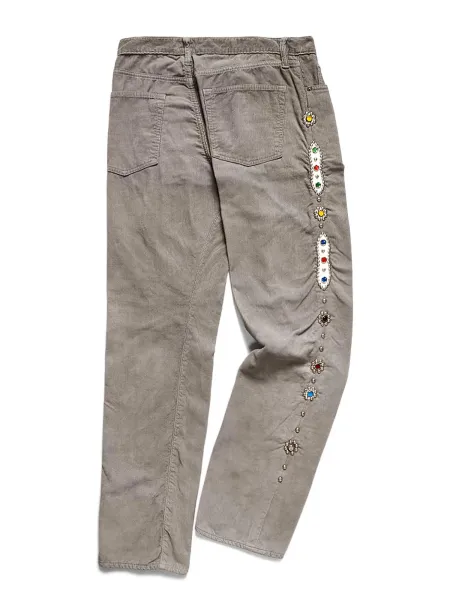 Chrome Hearts Embellished Corduroy Pants Gray - 2