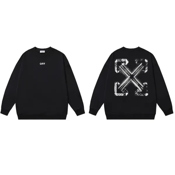 Off-White Industrial Cross Print Black Hoodie - 1
