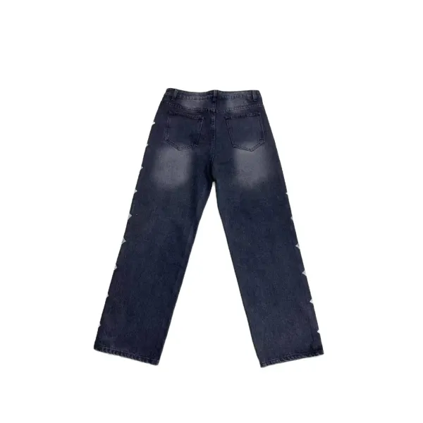 Chrome Hearts Cross-Embellished Wide-Leg Jeans Blue - 4