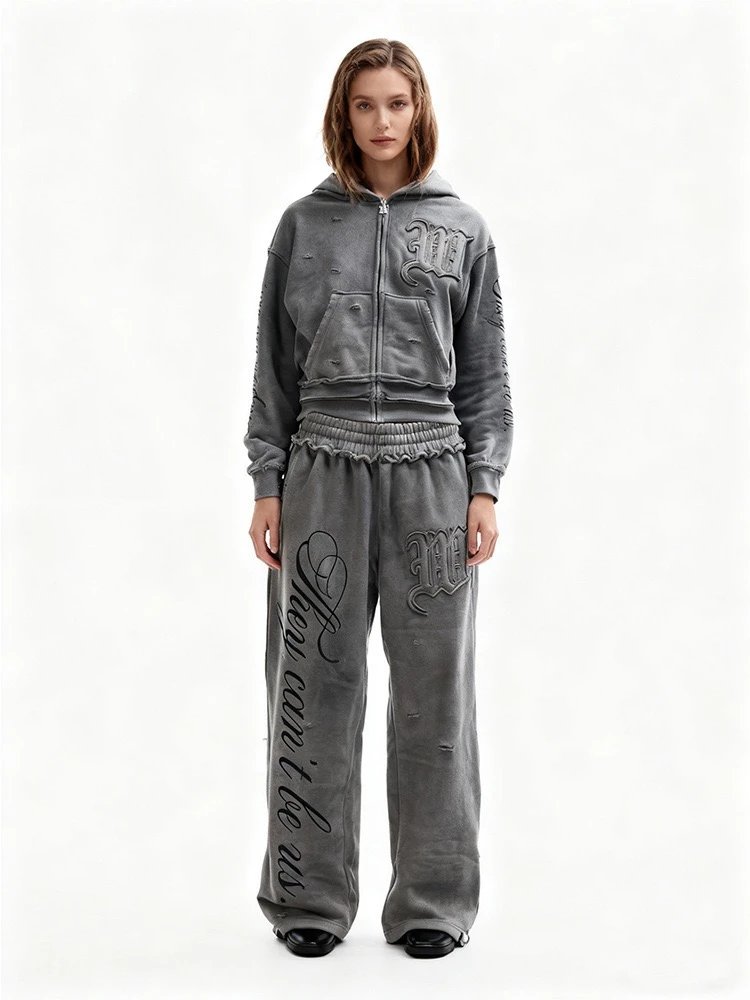 Unbranded Zip-Up Hoodies with Embroidered Chest Emblem image 2