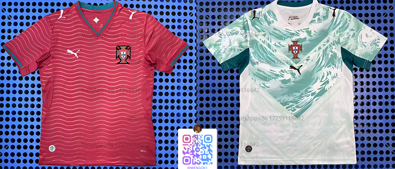 Puma Portugal National Team 2024 Away Jersey White Wave Print