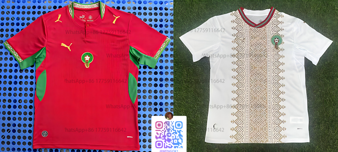 Puma Morocco National Team Home and Away Jerseys Red and White