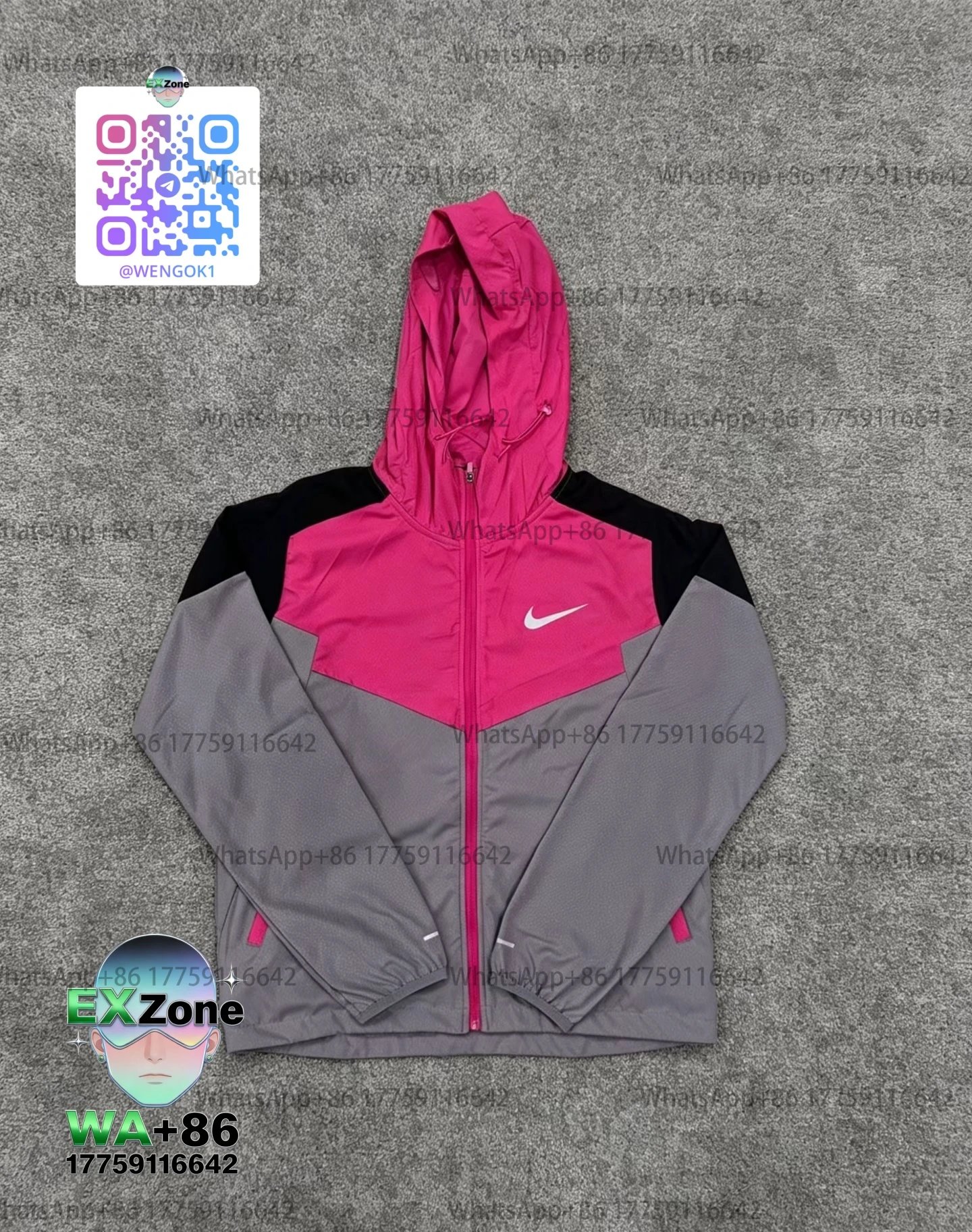 Nike Matching Sets Three-Piece Hooded Windbreaker Jacket, T-Shirt and Shorts Set image 11