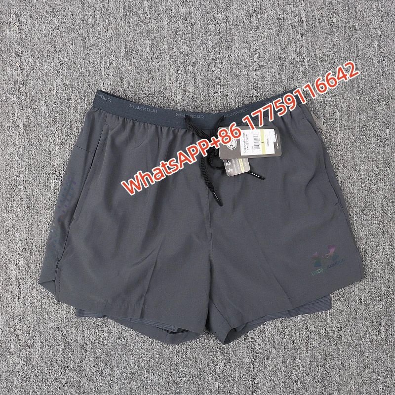 Nike Shorts Double-Layer Running with Reflective Zip Pockets — 29-color label dual-layer DEMA-gray