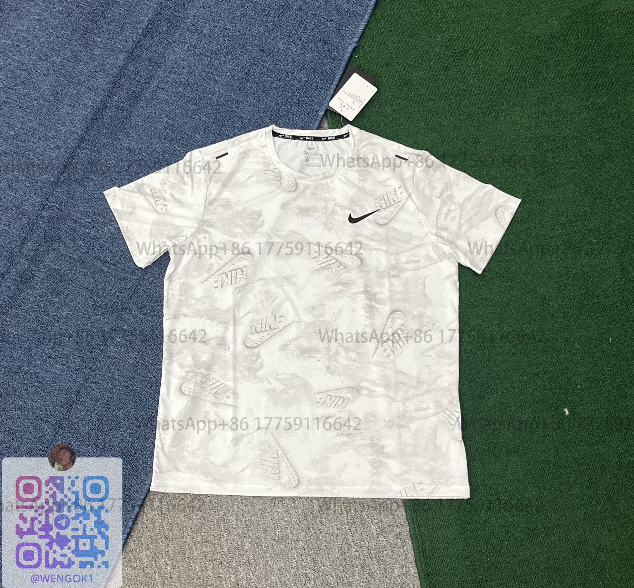 Nike Dri-FIT All-Over Print White T-Shirt