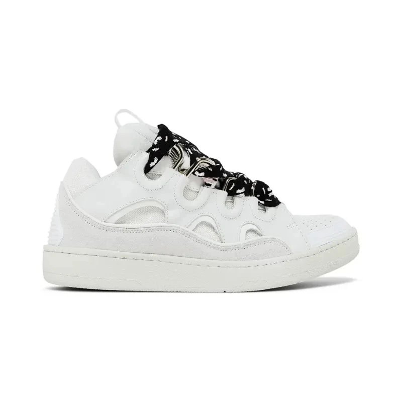 Lanvin Sneakers Curb — White Black Lace
