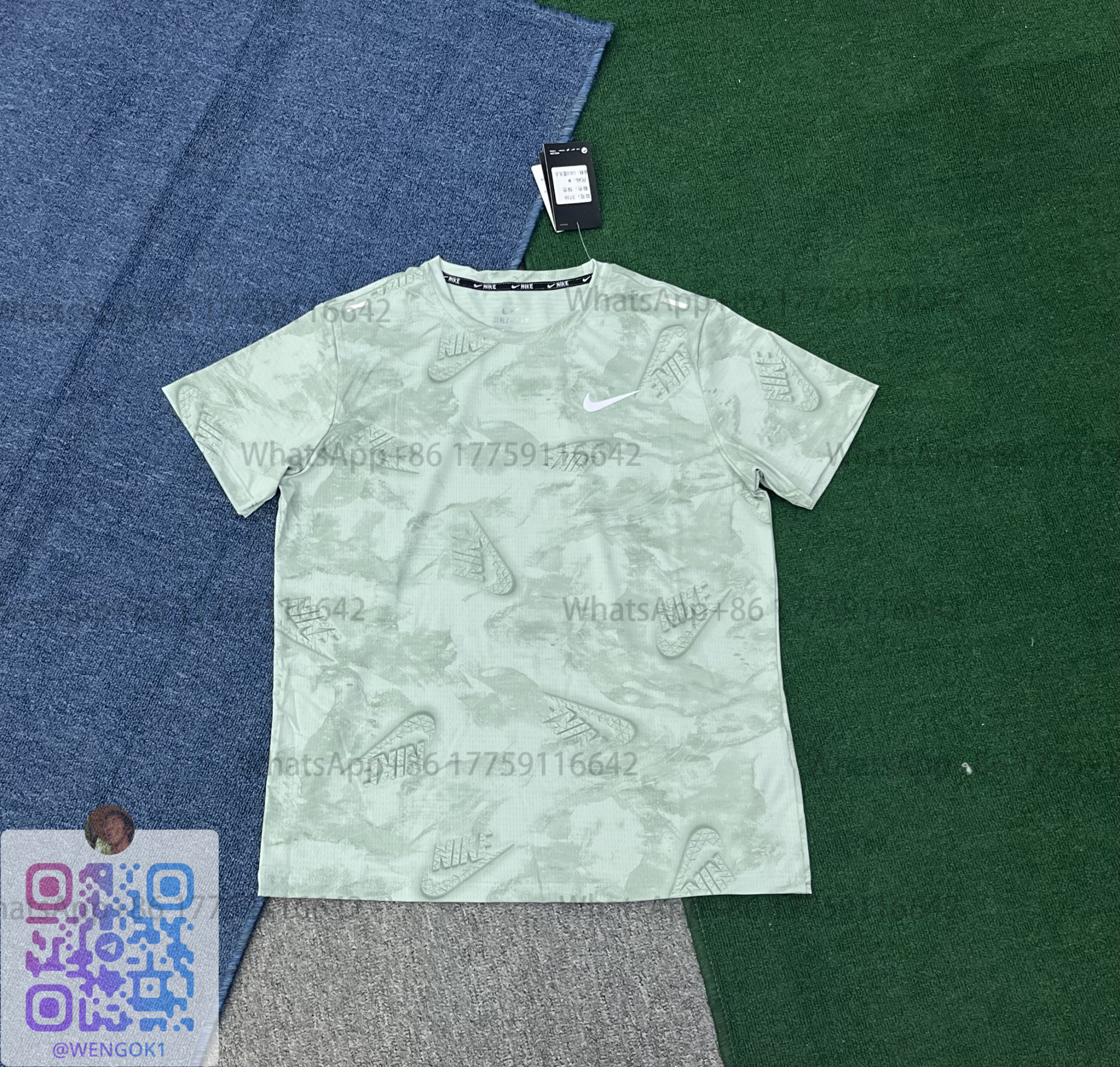 Nike Dri-FIT All-Over Print Sage Green T-Shirt