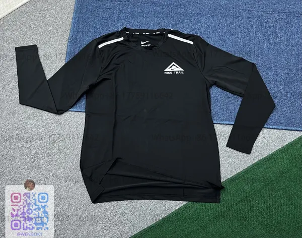 Nike Trail Long Sleeve Dri-FIT Black Performance Top Activewear - 1