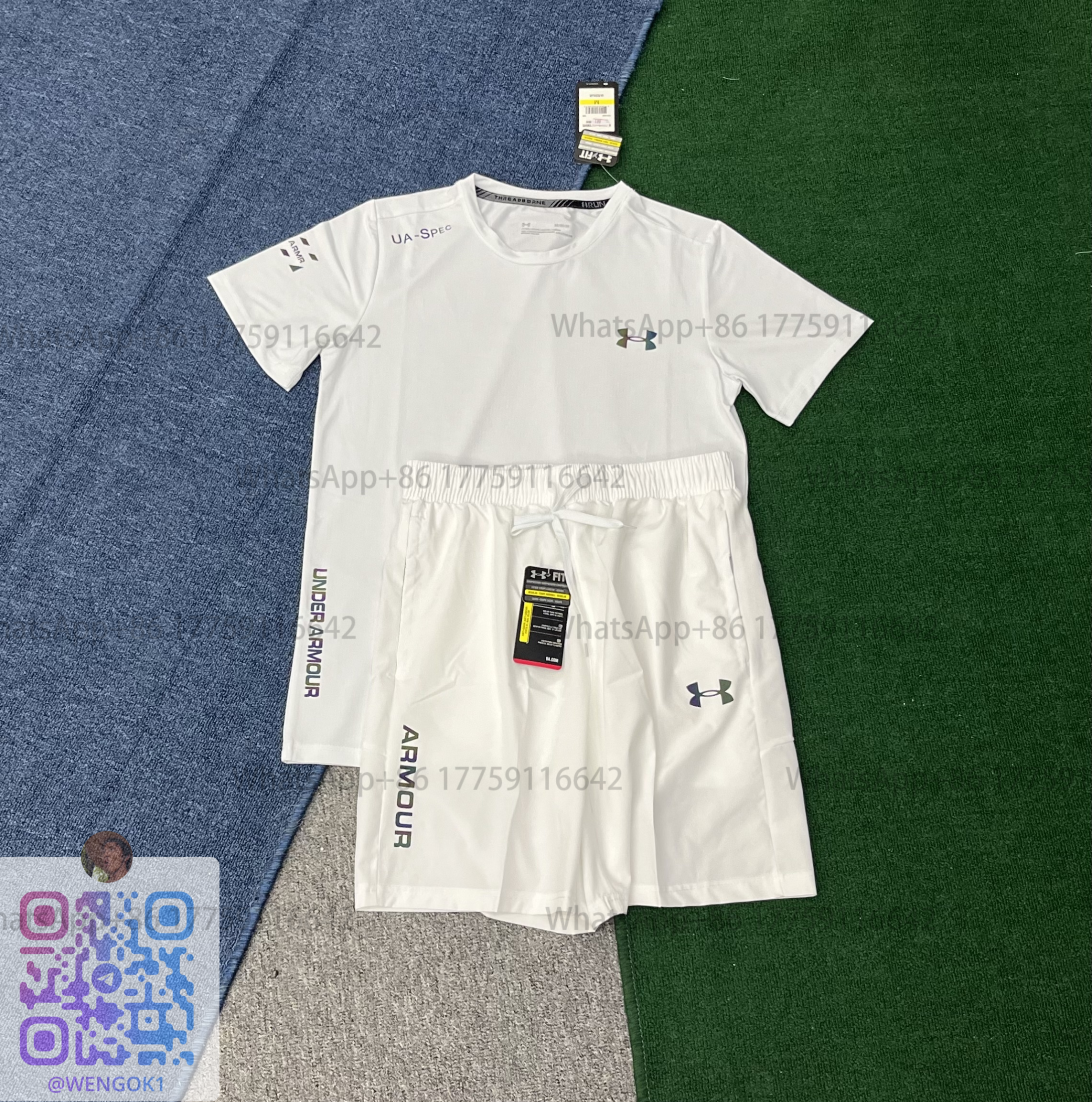 Under Armour UA-Spec Performance White T-Shirt and Shorts Set
