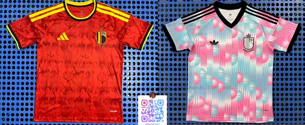 Adidas Belgium National Team Home Jersey Red / Adidas Paraguay National Team Away Jersey Multicolor - 1