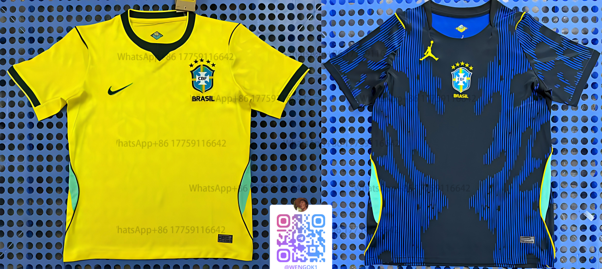 Nike Brazil National Team 2024 Away Jersey Yellow and Air Jordan Brazil National Team 2024 Third Jersey Blue-Black