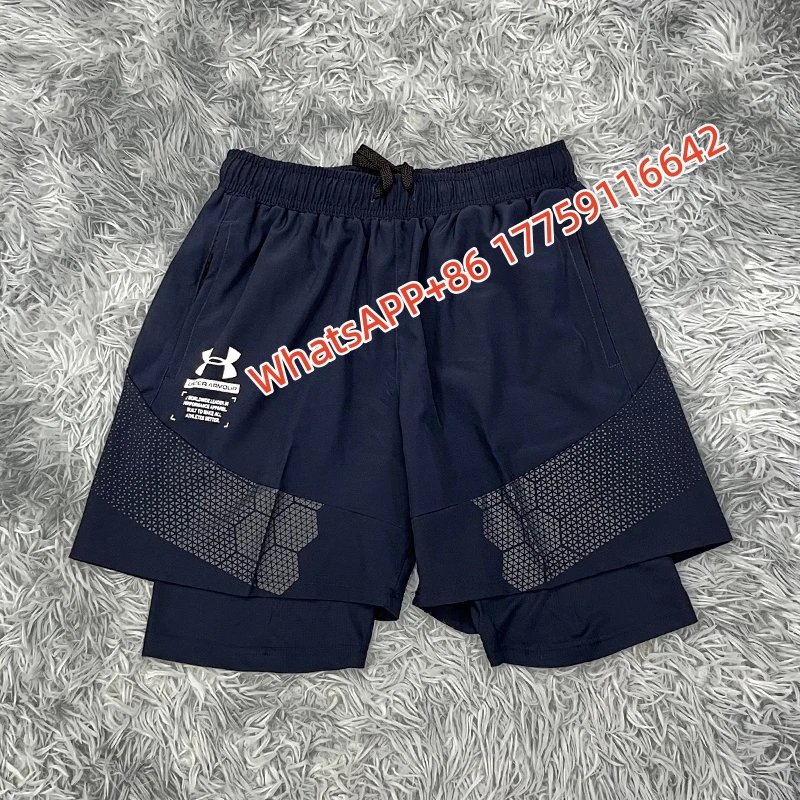 Nike Shorts Double-Layer Running with Reflective Zip Pockets — 23 White Dama Horizontal Reflective Double Layer-Sapphire Blue