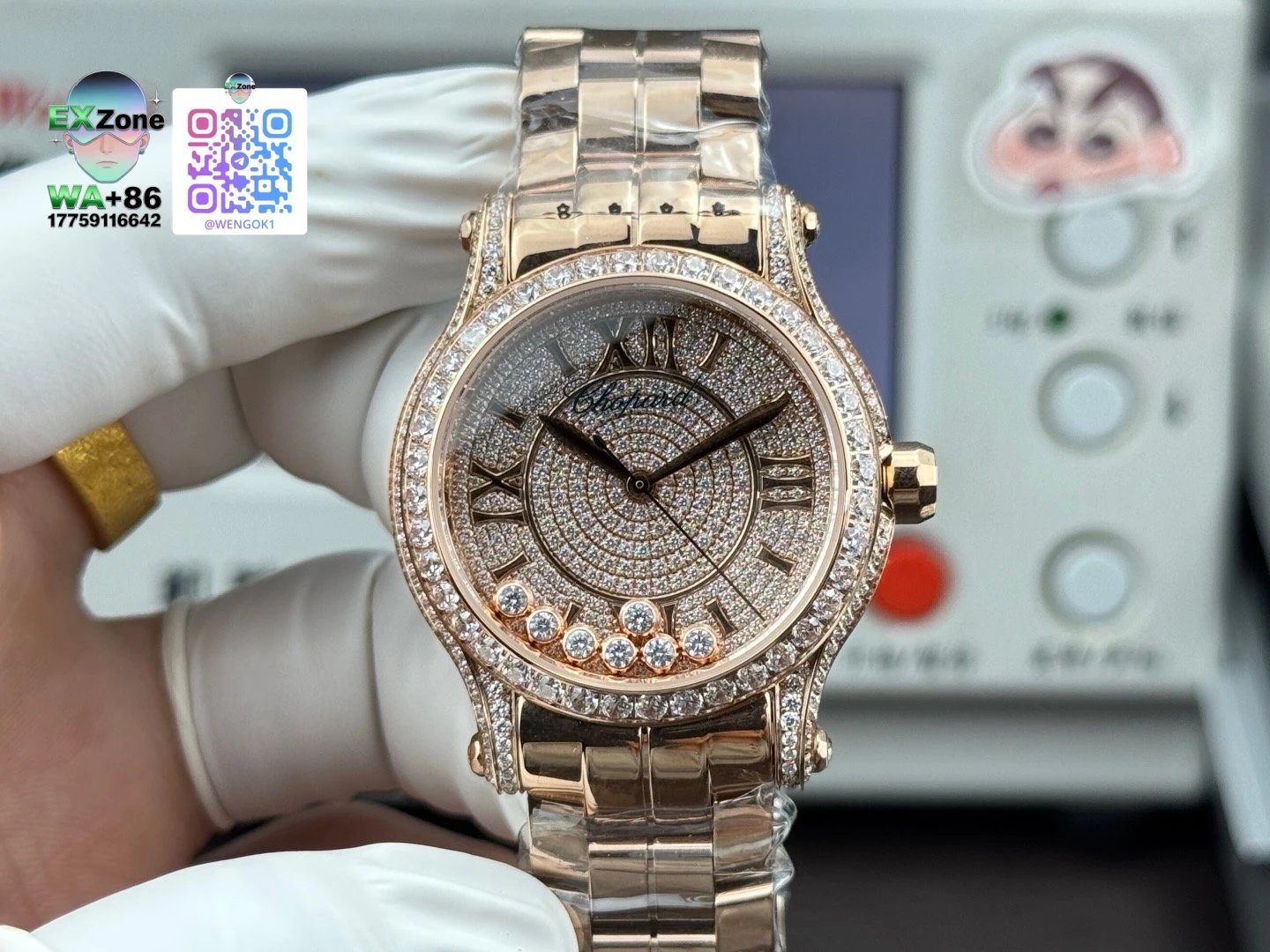 Roger Dubuis Multiple distinct watch models shown — Chopin Happy Sport Full Diamond Limited Edition-Gold