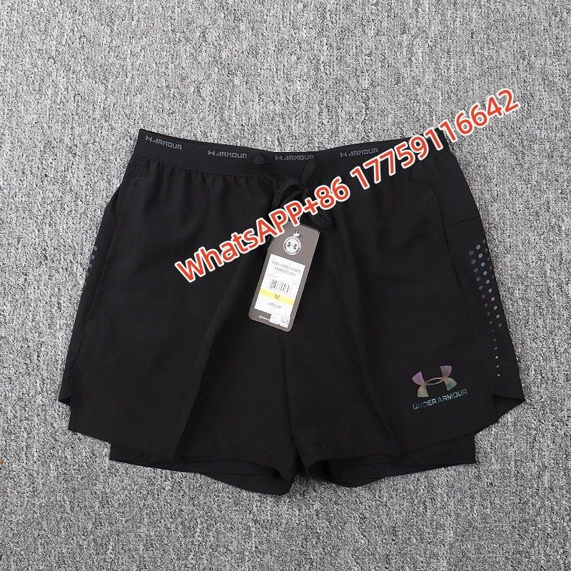 Nike Shorts Double-Layer Running with Reflective Zip Pockets — 28-color label D-Max double-layer-black