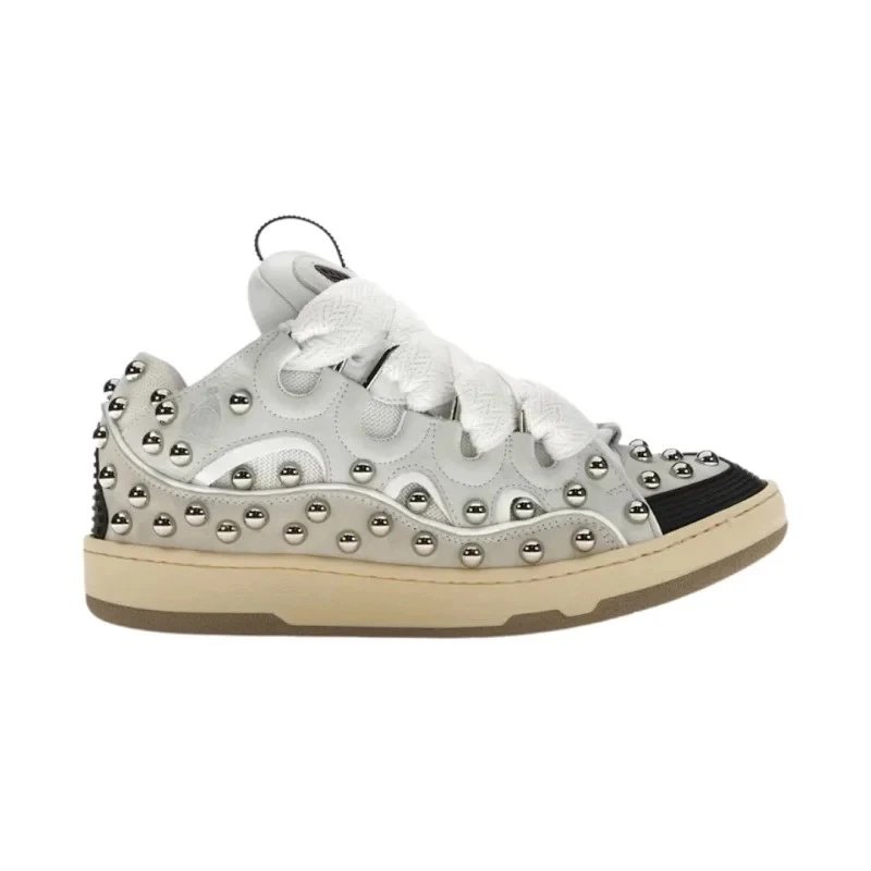 Lanvin Sneakers Curb — White Studded (Custom color—no returns or exchanges)