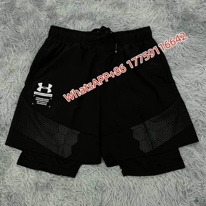 Nike Shorts Double-Layer Running with Reflective Zip Pockets — 24 White Dama Horizontal Reflective Double Layer-Black