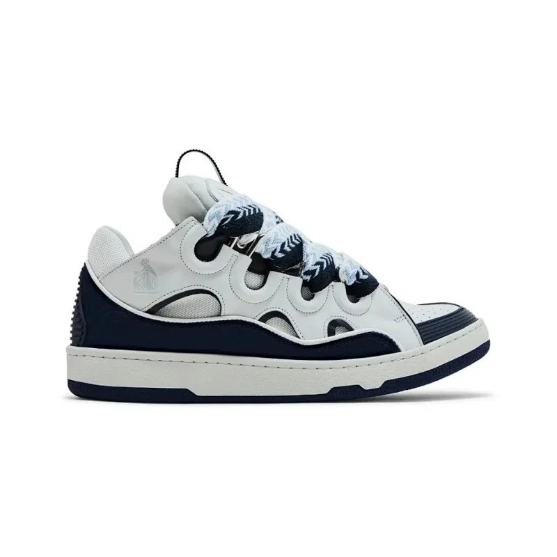 Lanvin Sneakers Curb — White Navy Blue(Custom color matching does not return or change)