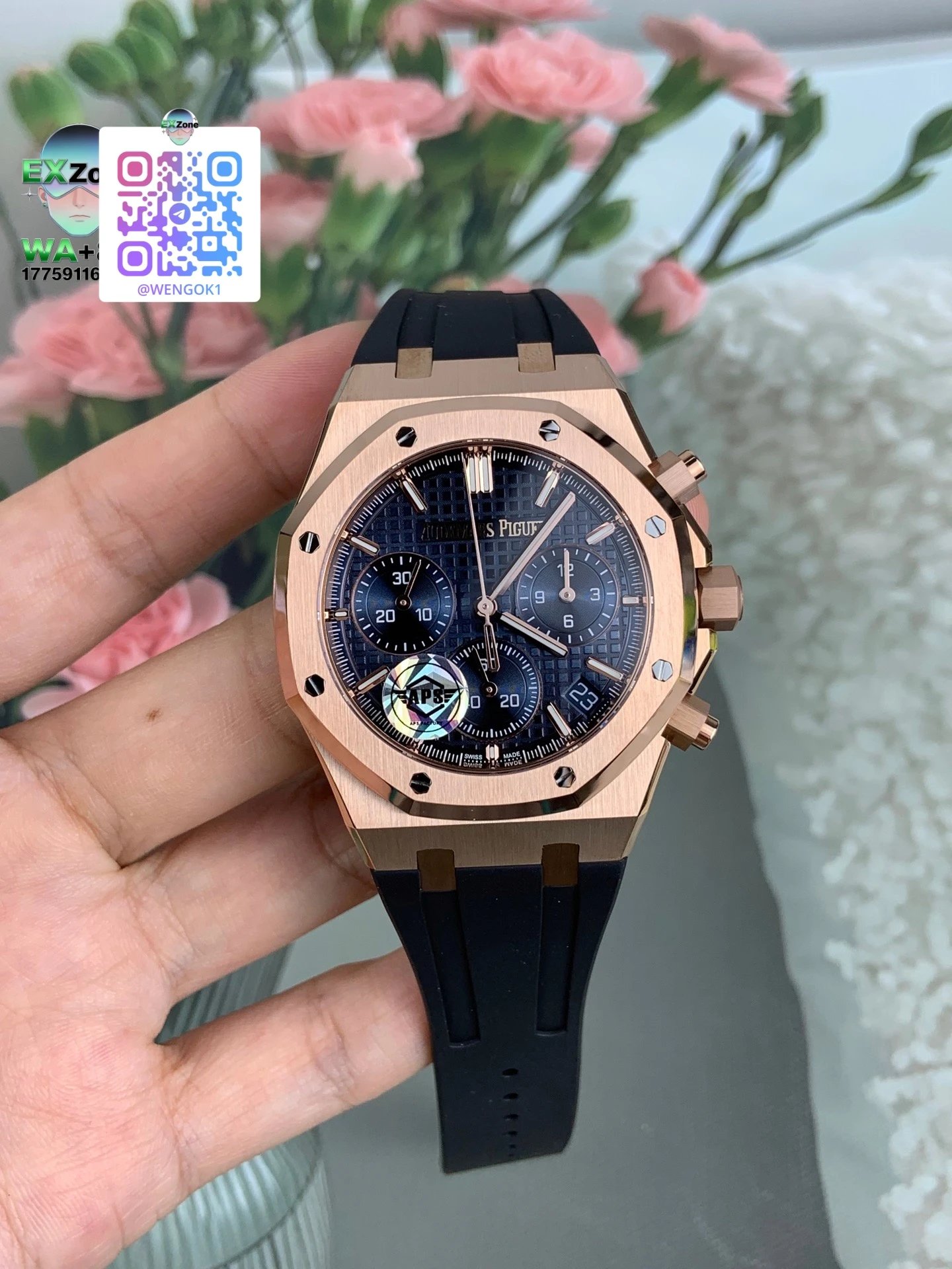 Roger Dubuis Multiple distinct watch models shown — AP-Rose Blue-Tape style