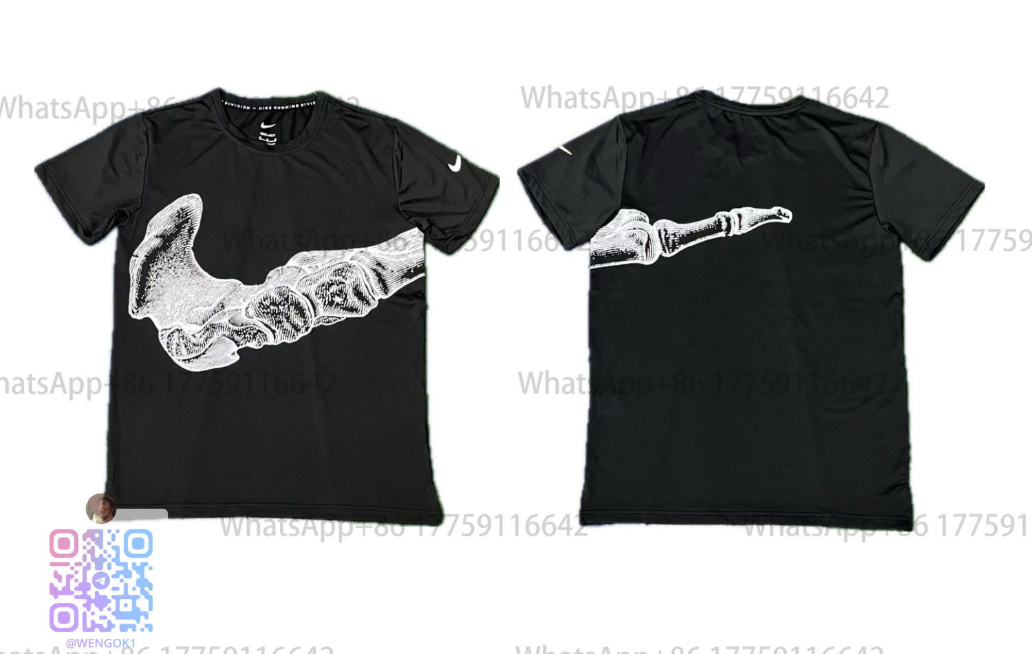 Nike Dri-FIT Running Division Skeletal Foot T-Shirt Black