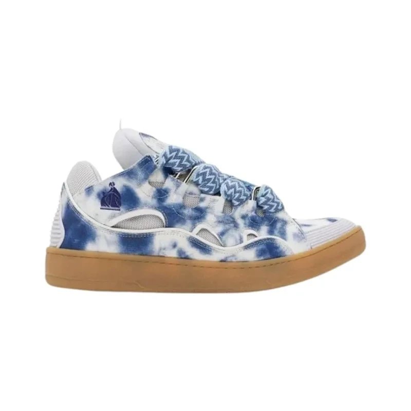 Lanvin Sneakers Curb — Blue White Tie-Dye (Custom color; no returns or exchanges)