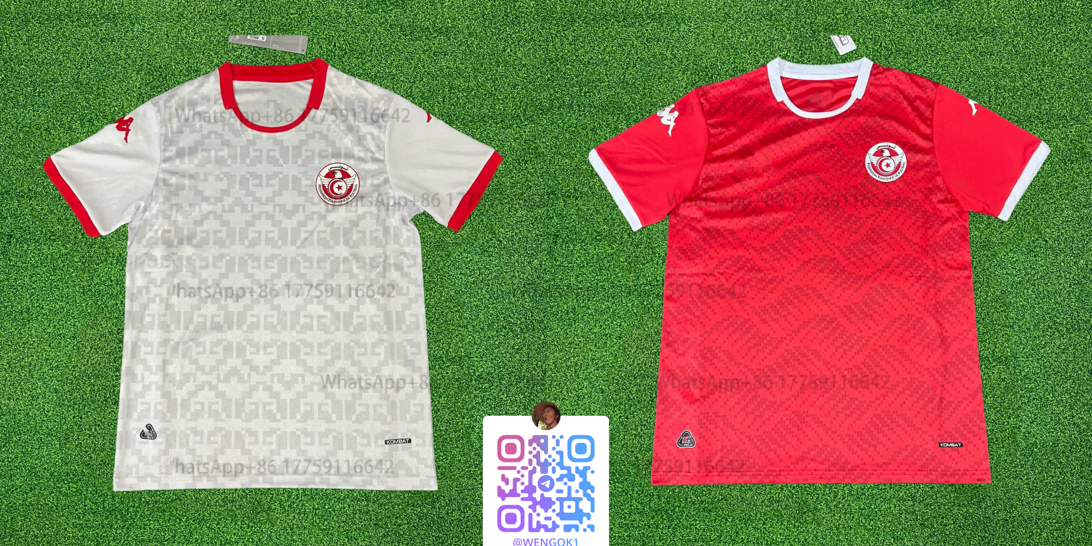Design Kombat Tunisia National Team 2023 Home and Away Jerseys Jersey