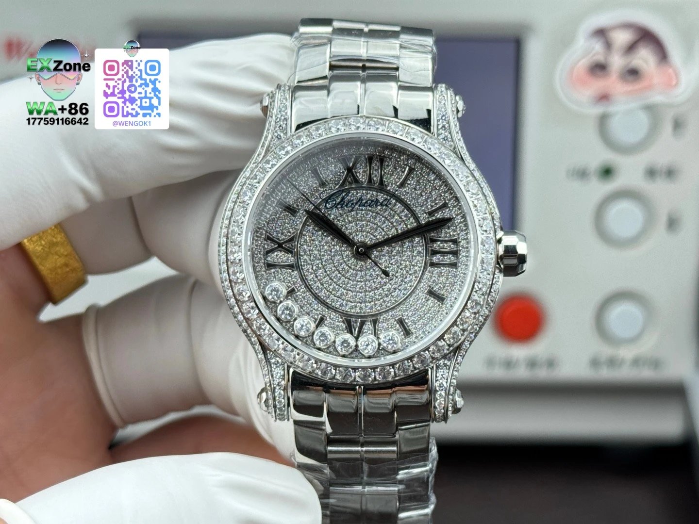 Roger Dubuis Multiple distinct watch models shown — Chopin Happy Sport Full Diamond Limited Edition-Silver White