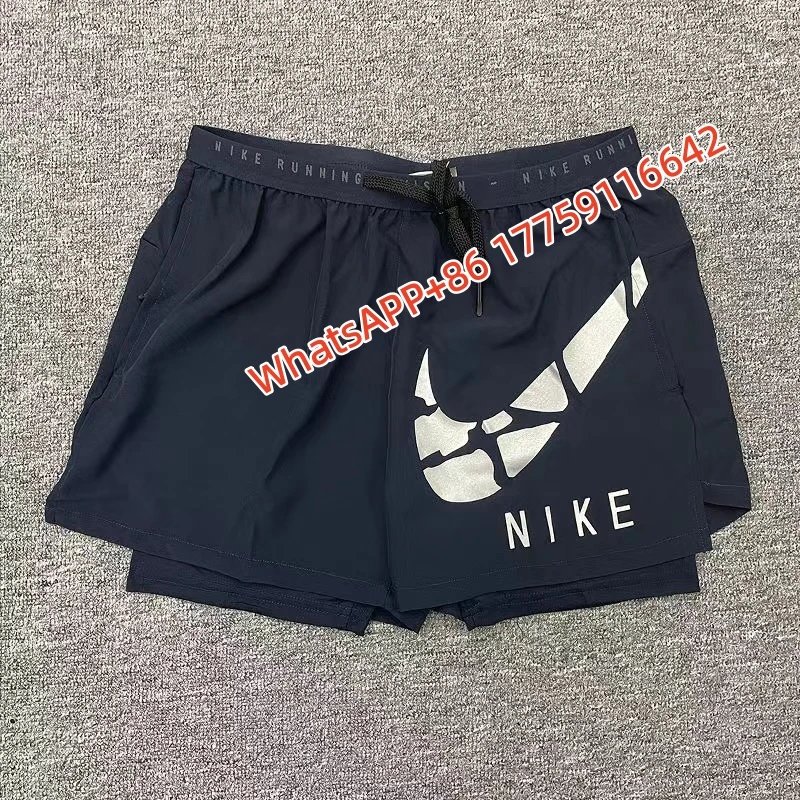 Nike Shorts Double-Layer Running with Reflective Zip Pockets — 20 large broken hooks, double-layered – sapphire blue
