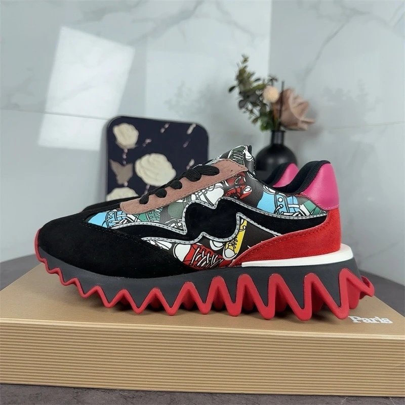 Christian Louboutin Sneakers Louis Junior Spikes low-top — Black Flower