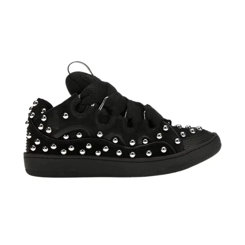 Lanvin Sneakers Curb — Black Studded (Custom color—no returns or exchanges)