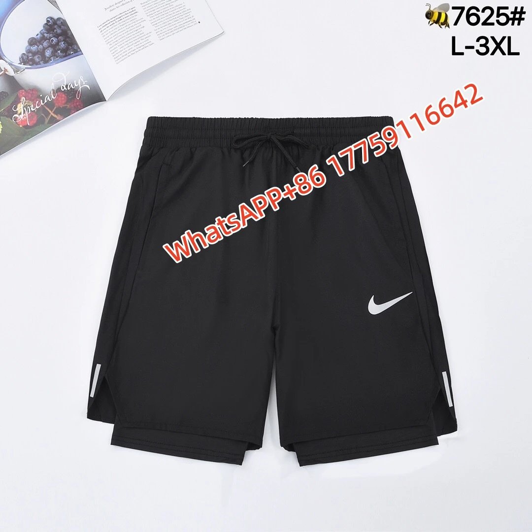 Nike Shorts Double-Layer Running with Reflective Zip Pockets — 10 Classic White Hooks Double Layer-Black