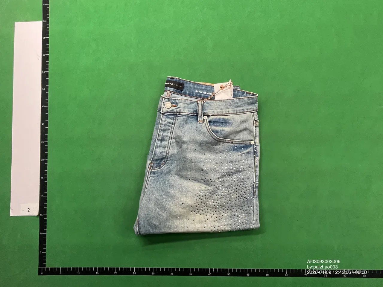 Purple Brand Shorts Distressed rhinestone denim image 4