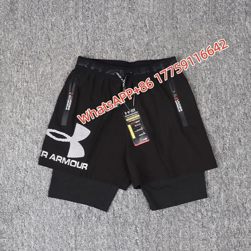 Nike Shorts Double-Layer Running with Reflective Zip Pockets — 36 Large Dama Double-Layer-Black