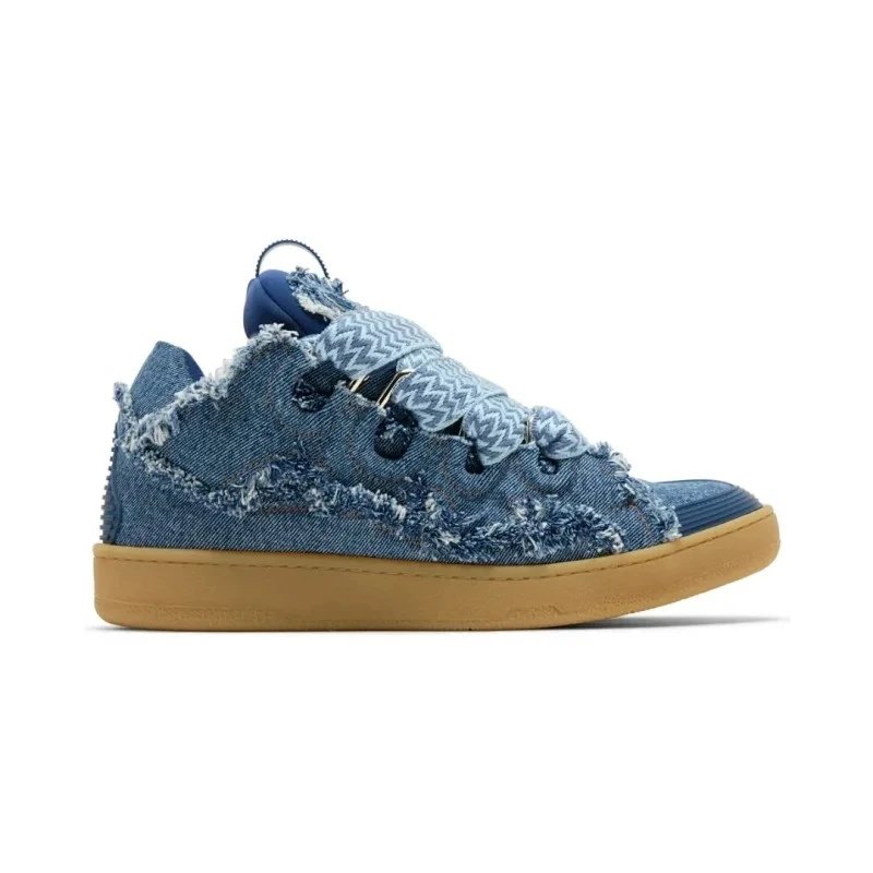 Lanvin Sneakers Curb — Frayed Denim (Custom Color—No Returns or Exchanges)