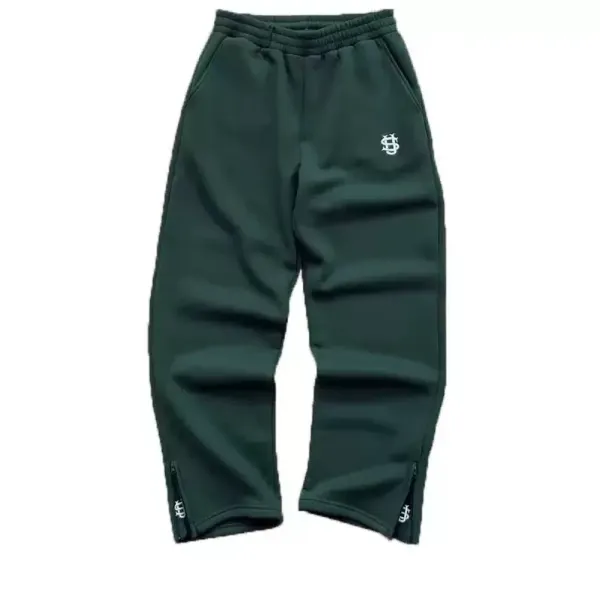 Design Logo-Embroidered Cargo Joggers Army Green Sweatpants - 1