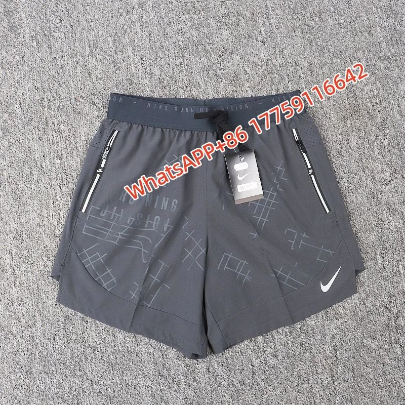 Nike Shorts Double-Layer Running with Reflective Zip Pockets — TOP Spider Shorts Double-Layer-Gray