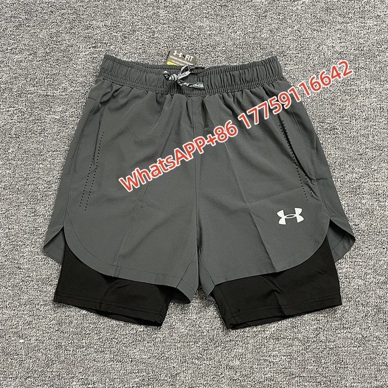 Nike Shorts Double-Layer Running with Reflective Zip Pockets — 27 Baidema double-layer-gray