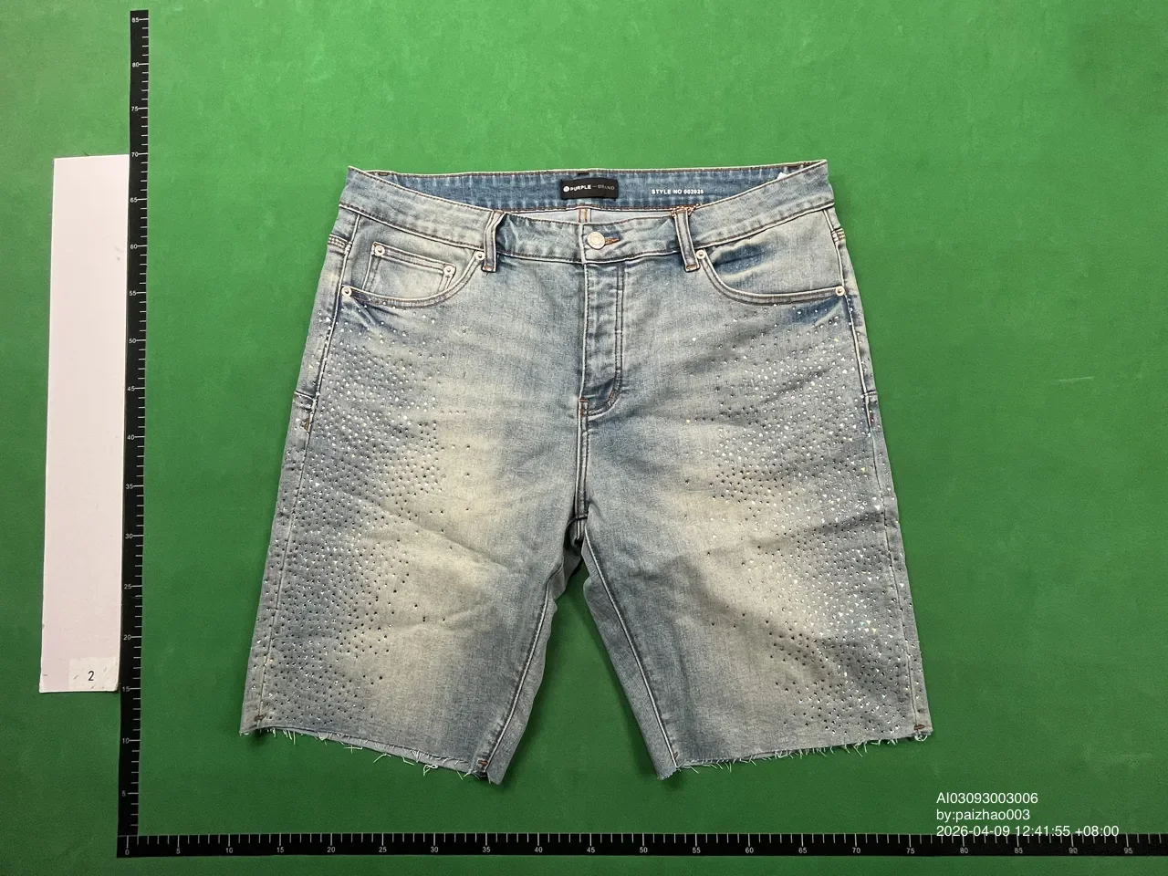 Purple Brand Shorts Distressed rhinestone denim image 2