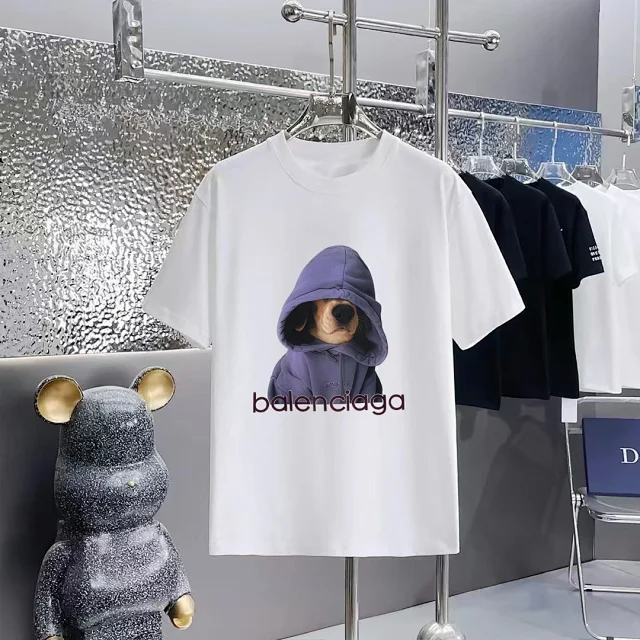 Balenciaga Dog Hoodie Graphic Cotton T-Shirt