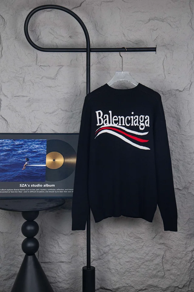 Balenciaga Black Hoodie Unisex Luxury Streetwear Sweater