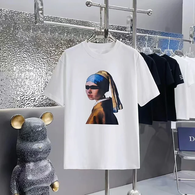 Balenciaga Artistic Print Cotton Casual T-Shirt