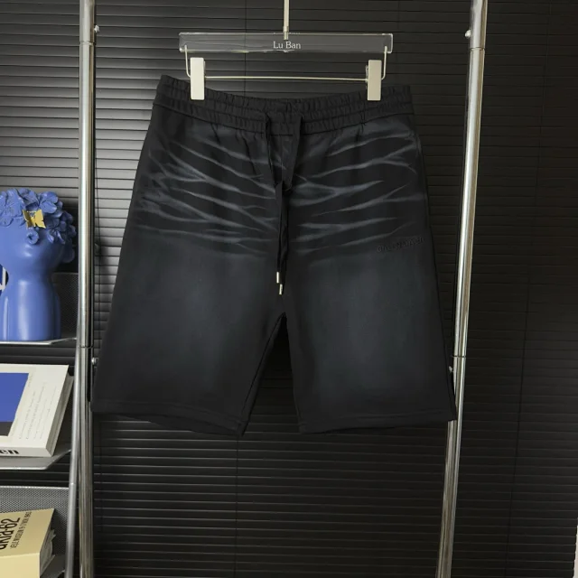 Balenciaga Men Black Luxury Streetwear Drawstring Shorts