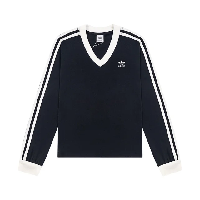 Adidas Men’s Black Long Sleeve V-Neck T-Shirt