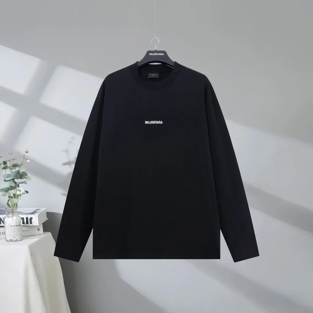 Balenciaga Black Classic Logo Cotton Hoodie