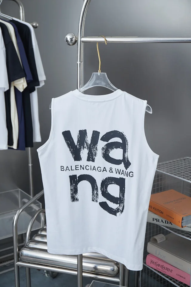 Alexander Wang White Sleeveless Logo Cotton T-Shirt