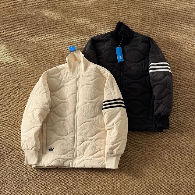 Adidas Quilted 3-Stripe Casual Outdoor Jackets